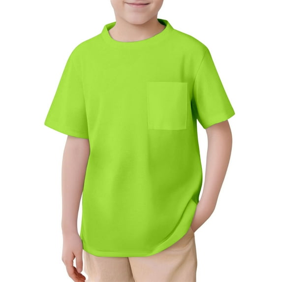 Teen Boy Clothes Casual Boys Short Sleeve Shirt Light Green Tees Boys Tee Shirts Boys 13-14 Years Shirts