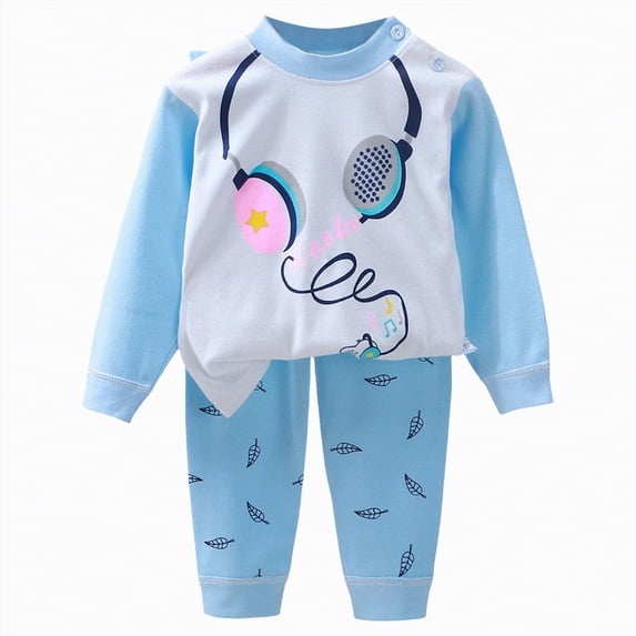 Teen Boy Clothes Infant Girl Spring Fall Cute Long Sleeve Stretch Waistband 2T-5T Pants Set Outfits 2 PC