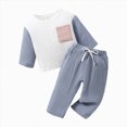 thumbnail image 1 of Teen Boy Clothes Kids Boys Fall/Winter Solid Color Long Sleeve Drawstring Pants 4T 5T 6T 7T Everyday Outfit Set 2-Pieces, 1 of 9