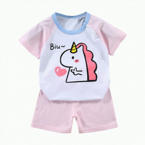 Teen Boy Clothes Toddler Kids Boys Spring Summer Cotton Elastic Printed Short Sleeve Beach 3 6 12 18 24 Months 3T Shirts & Shorts Sets Outfits Two Pieces Set