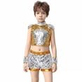thumbnail image 1 of Boy Dance Sparkly Dance Sleeveless Top and Pants Outfit Set 90s Clothing for Kids Stage Performance Outerwear 11-12 Years, 1 of 4