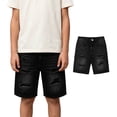 thumbnail image 1 of Boy Jean Shorts Distressed Ripped Denim Shorts Slim Fit Fashion Summer Jeans Shorts Boys Shorts 13-14 Years, 1 of 6