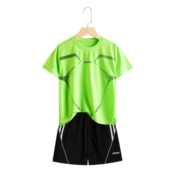 Teen Boy Outfits Set Solid T-Shirt And Shorts Set Pullover Baby Summer Clothes 13-14 Years Boy Clothes Cute Boy Clothing