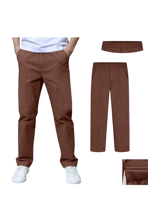 Boy School Uniform Pants Fit Stretch Pants With Pockets Straight Pants Brown Pants Back To School Clothes Cute Clothes For Boys 13-14 Years