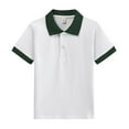 thumbnail image 1 of Teen Boy School Uniform Shirts Boys' Polo Shirts Kids Short Sleeve Shirts Rugby Button Down Shirt 11-12 Years, 1 of 2