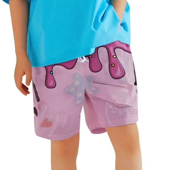 Teen Boy Swim Trunks Summer Print Swimming Shorts For Kids Drawstring Breathable Boys Swimming Trunks Size 13-14 Years