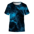 thumbnail image 1 of Boy T Shirt Children Kids Girls Galaxy Print Casual Short Sleeve Clothes Tees Tops for Boy Size 13-14T,Blue, 1 of 2