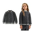 thumbnail image 1 of Teen Boy Winter Coat,Teen Puffer Jacket with Pocket Button Down Grey Puffer Jacket Warm Windproof Children Padded Coats Boys Coats Size 11-13 Years, 1 of 5