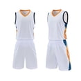 thumbnail image 1 of Teen Boys 2 Piece Soccer Jersey Tank Top and Athletic Shorts Set 3-15Y| Breathable Moisture-Wicking Fabric, Lightweight Sporty Layers for Practice, Game Day, and Everyday Play White-A, 1 of 4