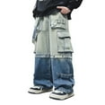 thumbnail image 1 of Teen Boys Baggy Jeans Baggy Cargo Pants Straight Waist Casual with Pocket Classic Fit Pull-On Toddler Pants14-16 Years, 1 of 5