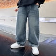 thumbnail image 1 of Boys Baggy Jeans Jogger Pants ForBoys Elastic Waist Straight with Pocket Classic Fit Jogger Baby Boy Essentials 14-16 Years, 1 of 3