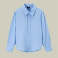thumbnail image 1 of Teen Boys Button Down Shirts Boys Formal Outfit Blue Long Sleeve Shirt Dress Shirt School Uniform For Boys 120Formal Outfits, 1 of 7