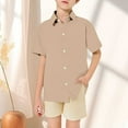 thumbnail image 1 of Teen Boys Button Down Shirts Boys Formal Shirt Boys Brown Button Down Shirt Girls Uniform Shirts 10-11 YearsFormal Outfits, 1 of 5