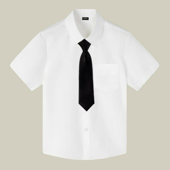 Teen Boys' Button Down Shirts Graduation Shirts White Button Up Shirt Boys School Shirts 140Formal Outfits