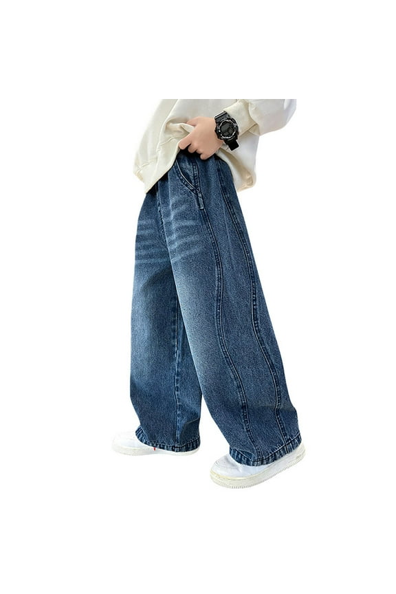 Teen Boys Denim Long pants,Slim Fit Elastic Waist Cargo Jean Long pants Boys Summer Clothes Teen 10-11 Years Boy Clothes