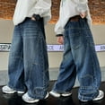 thumbnail image 1 of Boys Denim Pants Cargo Joggers Elastic High Waisted Straight with Pocket Classic Fit Pull-On Boys Shorts Size 12-14 Years, 1 of 7