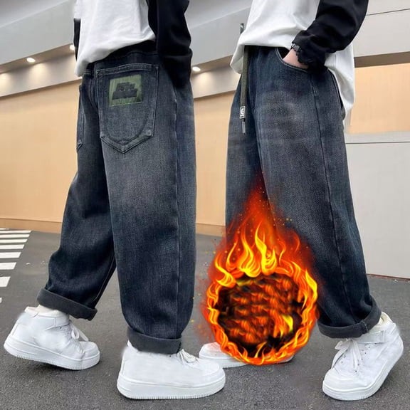 Teen Boys Denim Pants,Relaxed Fit Elastic Waist Summer Trousers Short Boys' Fashion Teen Boys Pants Size 12-13 Years