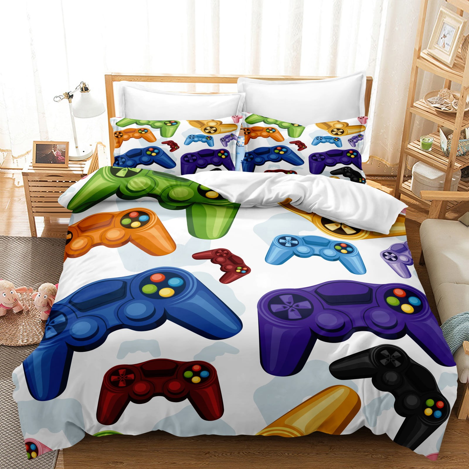 Teen Boys Gaming Bedding Sets Queen Set Video Game Bedspread Gamepad