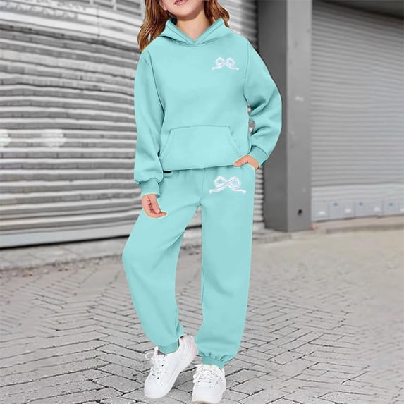 Teen Boys Girls Active Sweatsuit,2 Piece Long Sleeve Blue Sweatshirt and Jogger Pants Winter Clothes Kids Clothes Boys Size 10-11 Years
