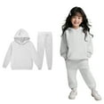 thumbnail image 1 of Teen Boys Girls Active Sweatsuit,2 Piece Long Sleeve White Hooded Sweatshirt and Active Jogger Pants Winter Clothes 12-13 Years Boy Clothes, 1 of 4