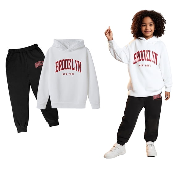 Teen Boys Girls Active Sweatsuit,2PC Long Sleeve Letter Pattern Sweatshirt and Sweatpants Fall Winter Clothes Teenage Girl Clothes 13-14 Years