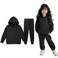 thumbnail image 1 of Teen Boys Girls Active Sweatsuit 2PC Long Sleeve Solid Sweatshirt Sweatpants Set Fall Winter Clothes Girls Sets 12-13 Years, 1 of 4