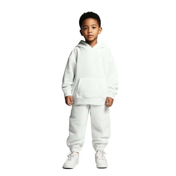 Teen Boys Girls Active Sweatsuit 2PC Long Sleeve White Sweatshirt Sweatpants Set Fall Winter Clothes Girls Clothing Size 10-11 Years Kids Clothing