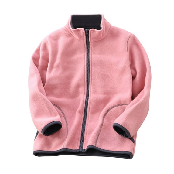 Teen Boys Girls Long Sleeve Zipper Sweatshirt Winter Solid Fleece Jacket Thicken Warm Outwear 4t 12t Sport Coat