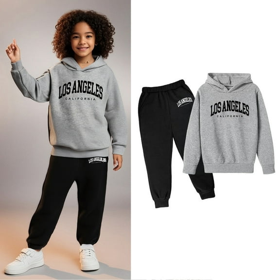 Teen Boys Girls Sweatsuit Set,2 Piece Long Sleeve Letter Pattern Sweatshirt Sweatpants Joggers Set Winter Clothes Teenage Girl Clothes 12-13 Years