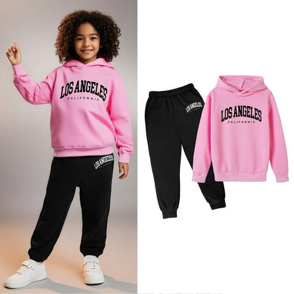 Teen Boys Girls Sweatsuit Set,2PC Long Sleeve Letter Pattern Basic Hoodie Jogger Set Warm Fall Winter Clothes Teenage Girl Clothes 12-13 Years