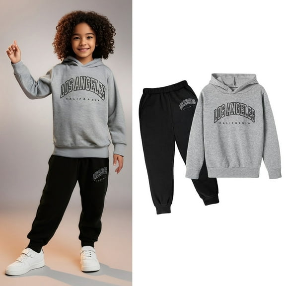 Teen Boys Girls Sweatsuit Set,2PC Long Sleeve Letter Pattern Tracksuit Pullover Hoodie Leggings Pants Fall Winter Clothes Girls Clothes Size 11-12 Years