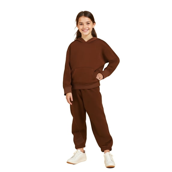 Teen Boys Girls Sweatsuit Set 2PC Long Sleeve Solid Tracksuit Pullover Hoodie and Sweatpants Fall Clothes 12-13 Years Boys Clothes