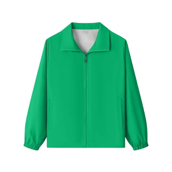 Teen Boys Girls Waterproof Rain Jacket No Hood Lightweight Softshell Jacket Kids Windproof School Exercise Coat with Pockets for Camping Cycling Hiking Army Green 11-12Years