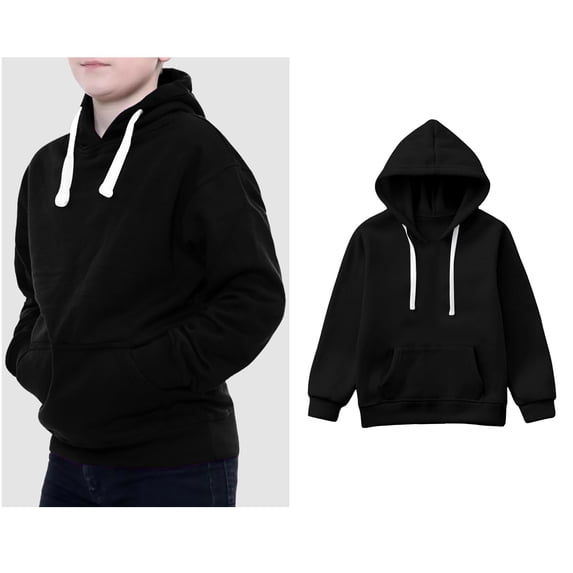 Boys Hoodie Kids Black Hoodie Long Sleeve Pullover Tops Winter Clothes 13-14 Years Boy Clothes
