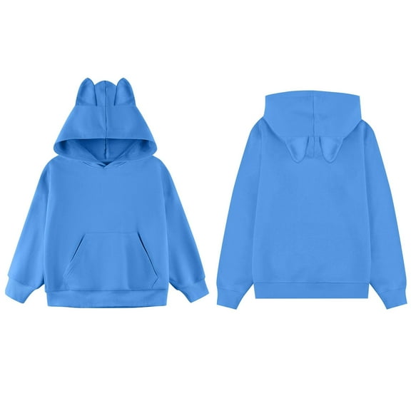 Teen Boys Hoodie Kids Bule Hooded Long Sleeve Lightweight Pullover Tops Loose Sweatshirt Fall Winter Clothes Size 11-12 Years Girls Clothes