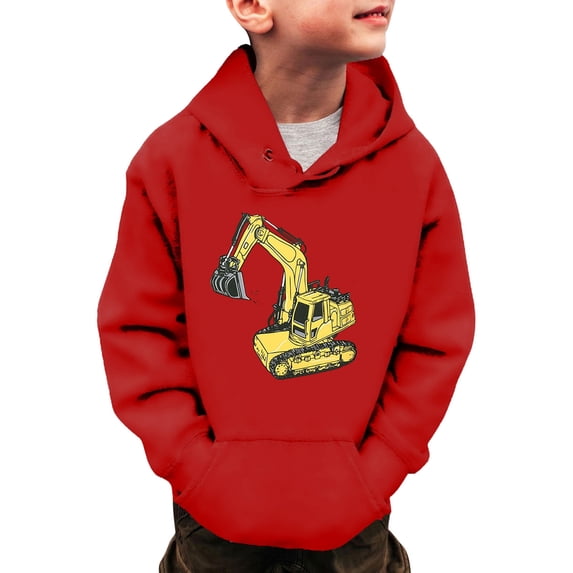 Boys Hoodie Oversized Trucks Sweatshirts Long Sleeve Pullover Kids Winter Warm Shirt Sweater Soft Comfy Loose Streetwear Tops Size 13-14T