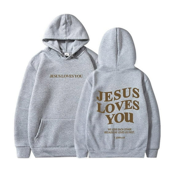 Teen Boys Hoodies Christian Sweatshirts Love Heart Letter Print Sweatshirt Pullover Tops Kids New Year Sweatshirts for Child 9-10 Years