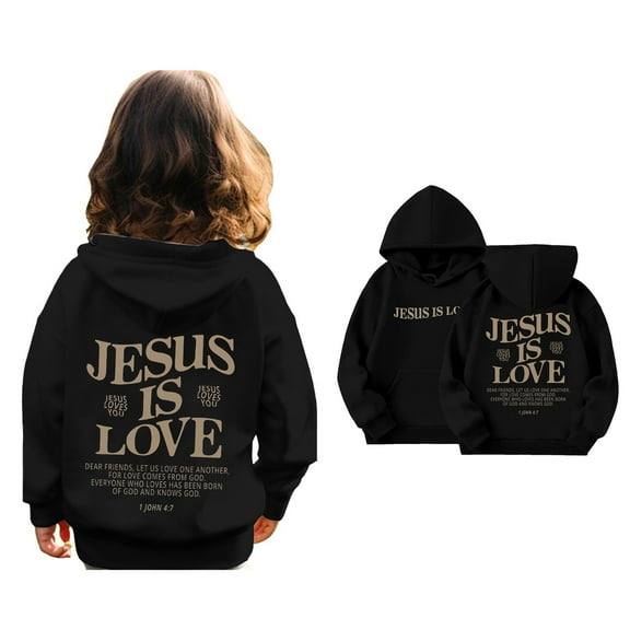 Teen Boys Hoodies Jesus Loves You Hoodies Long Sleeve Graphic Sweatshirt Comfy Loose Pullover Top Girls Winter Clothes Clothes for Boys 12-13 Years Cute Boy Girl Clothing