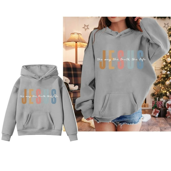 Teen Boys Hoodies Jesus Loves You Hoodies Long Sleeve Graphic Sweatshirt Cute Oversize Pullover Top Christian Clothing Boy Clothes 11-12 Years Cute Boy Girl Clothing