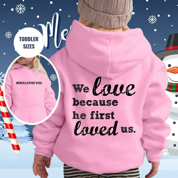 Teen Boys Hoodies Jesus Loves You Sweatshirt Graphic Letter Print Sweatshirt Warm Loose Pullover Cool Sweatshirt for Teenagers Girls 5-6 Years