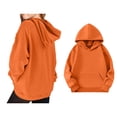 thumbnail image 1 of Teen Boys Hoodies Kids Orange Hooded Casual Long Sleeve Sweatshirts Fall Winter Clothes Girl Clothes 12-13 Years, 1 of 6