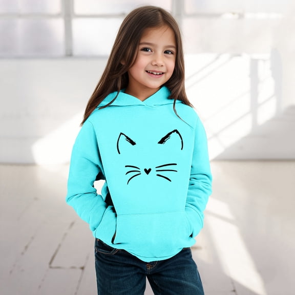 Boys Hoodies Solid Hoodies Long Sleeve Pullover Oversize Trendy Printed Cute Clothes Sweatshirts for Girls 6-7