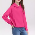 thumbnail image 1 of Teen Boys Hoodies Solid Hoodies Long Sleeve Pullover Oversize Thermal Top Cute Sweatshirts Preppy Clothes for Girls 11-12, 1 of 8