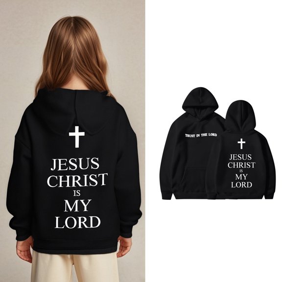 Boys Hoodies Trust in the Lord Hoodies Long Sleeve Graphic Sweatshirt Cute Loose Pullover Top Christian Clothing Girls Clothing Size 11-12 Years Cute&nbsp;Boy Girl&nbsp;Clothing