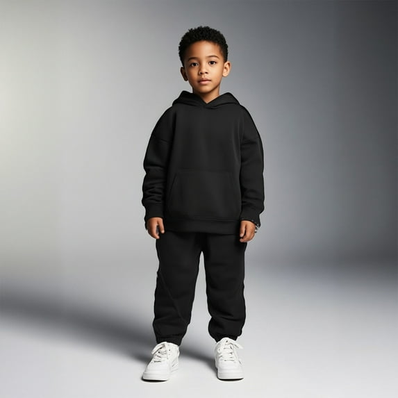 Teen Boys Jogger Set Long Sleeve Solid Hoodies Fashion Sweatshirts Sweatpants 2 Piece Warm Fall Winter Clothes 12-13 Years Girls Outfits Cute Boy Girl Clothing