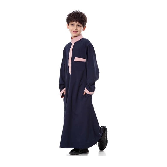 Boys Clothes Long Sleeve Button Blue Thobe Boys Eid Outfits Size 11-12 Years Boys Clothes