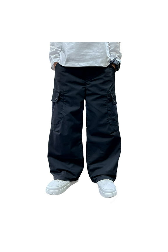 Teen Boys' Pants Cargo Joggers Waist Casual with Pocket Classic Fit Boys Active Pants Pull On Boys Pants 13-14 Years