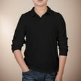 thumbnail image 1 of Teen Boys' Polo Shirt Black Boys Uniform Shirts Button Up Shirt Boys Short Sleeve Tops Boys Clothes Size 13-14 Years, 1 of 8