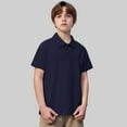 thumbnail image 1 of Teen Boys' Polo Shirt Dark Blue Collar Shirt Kids Collar Shirts Boys Short Sleeve Toddler Shirts Shirts for Boys 12-13 Years, 1 of 4