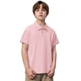 thumbnail image 1 of Teen Boys' Polo Shirt Light Pink Polo Shirt Fashion Shirts Short Sleeve Tops Boys Polo Shirts Size 12-13 Years, 1 of 5